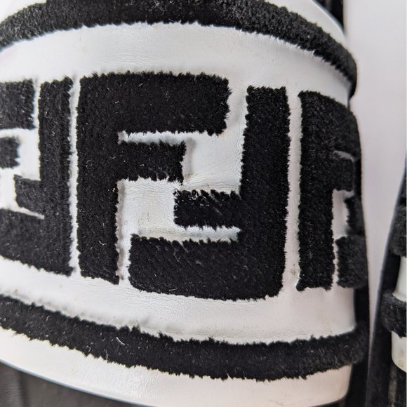 SOLD Fendi Zucca Black and White Zucca Slides - Picture 6 of 6